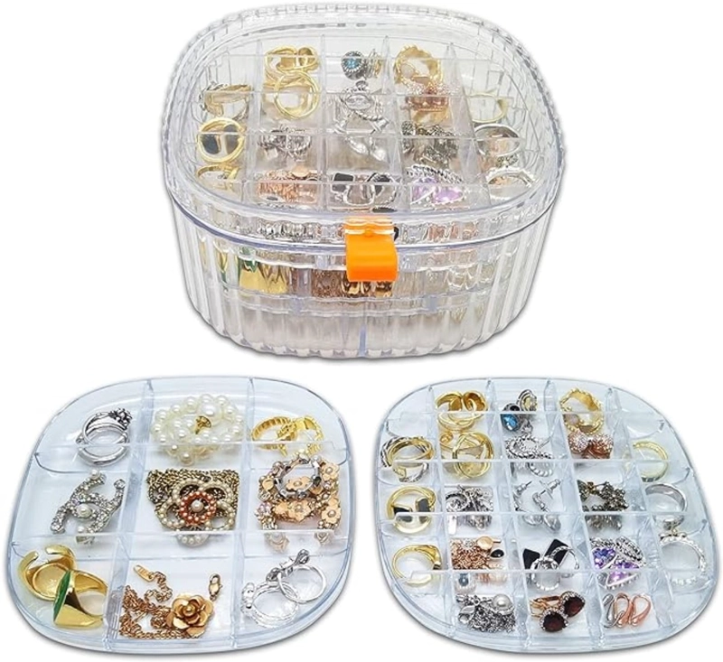 ORGANIZADOR JOYERO 3 NIVELES TRANSPARENTE LD-1003 - 2