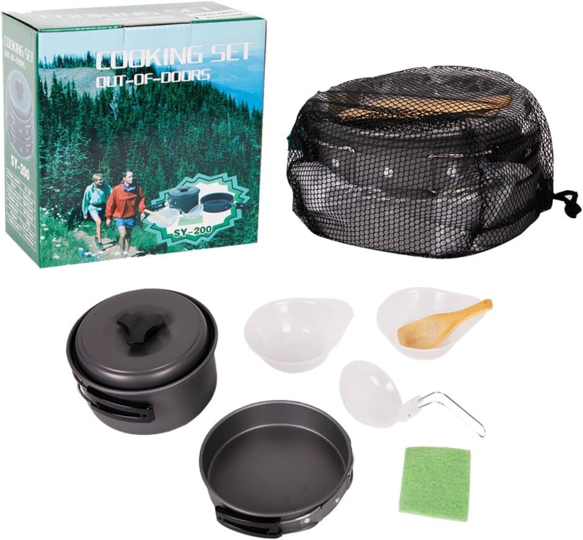 UTENSILIOS OEM JUEGO PICNIC TAZÓN OLLA SARTÉN MOCHILERO CAMPING - 1
