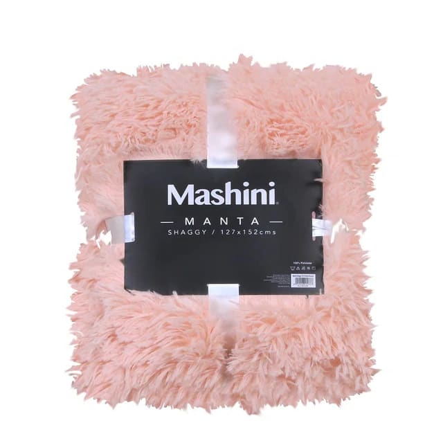 MANTA SHAGGY MASHINI 127X152CM ROSADO - 1