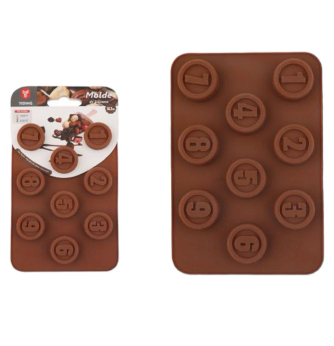 SET 03 MOLDES CHOCOLATE MOLDES DE SILICONA NÚMEROS - 1