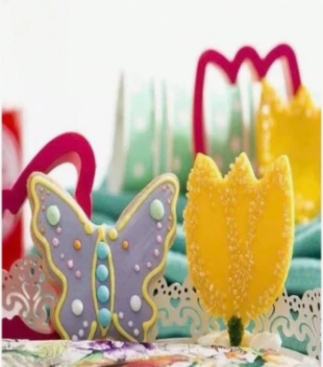 SET 02 MOLDES CORTADOR GALLETAS CON FORMA DE FLOR Y MARIPOSA - 2