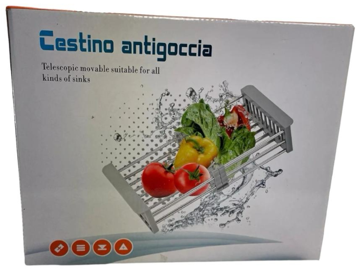 COLADOR DRENAJE SOBRE FREGADERO CESTA DE ACERO INOXIDABLE - 1