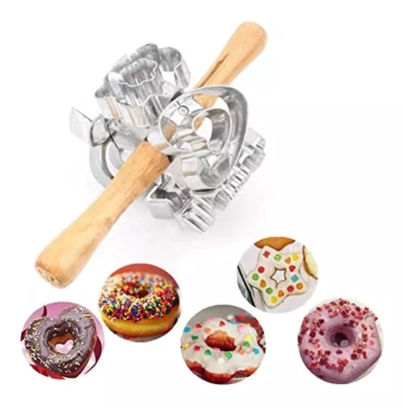 MOLDE CORTADOR PARA DONAS GIRATORIO ROSQUILLA 6 DISEÑOS - 1