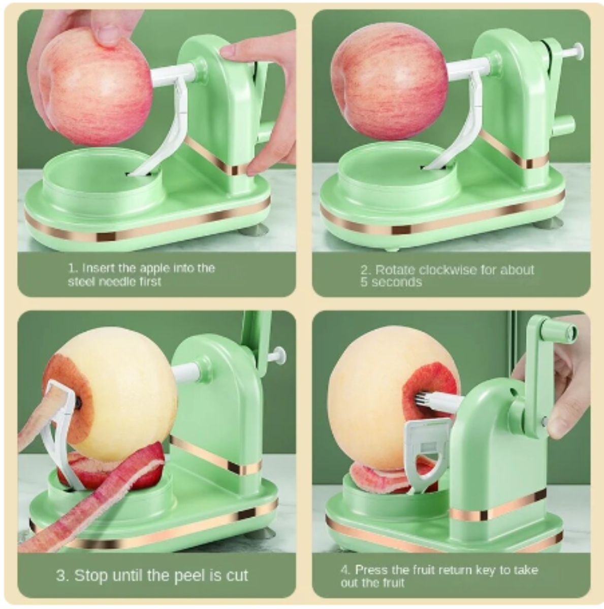 MÁQUINA PELADORA DE FRUTAS CON MANIVELA MULTIUSOS - 3