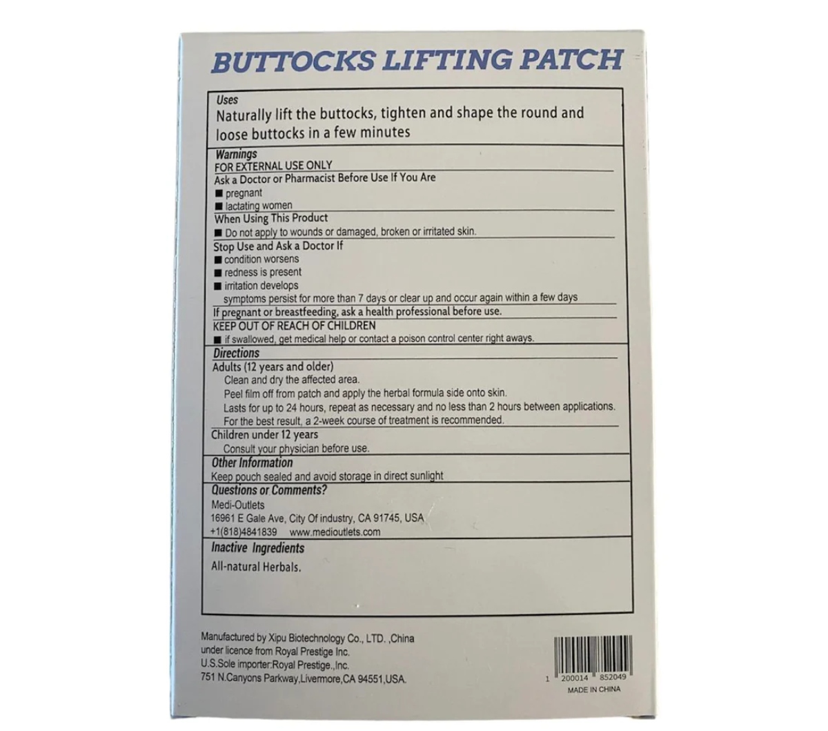 PARCHES PARA LEVANTAR GLÚTEOS OEM - 2