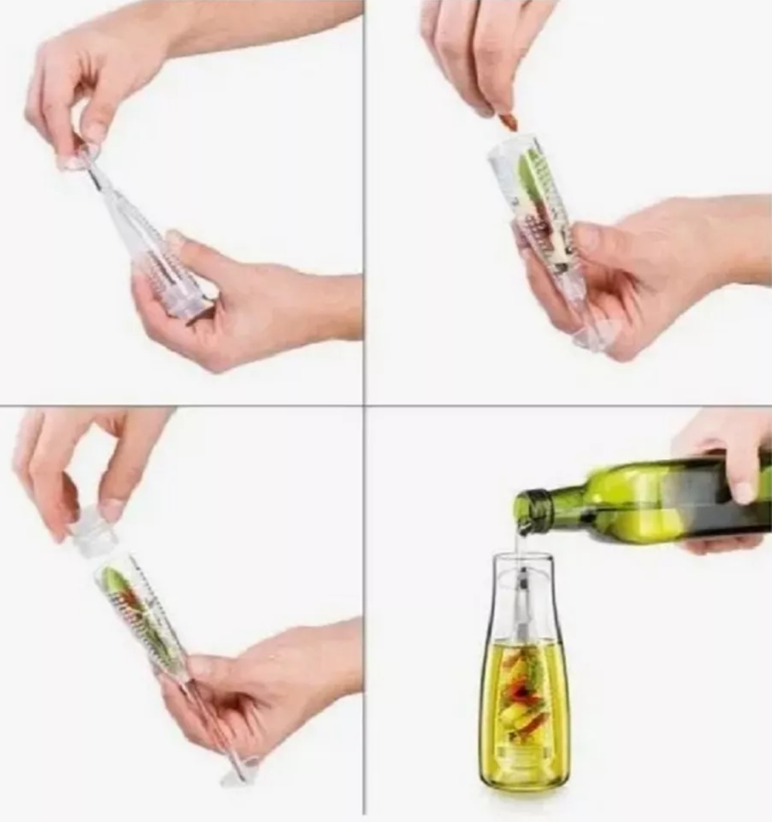 BOTELLA DOSIFICADOR PARA ACEITE DE OLIVA CON COLADOR 500 ML - 4