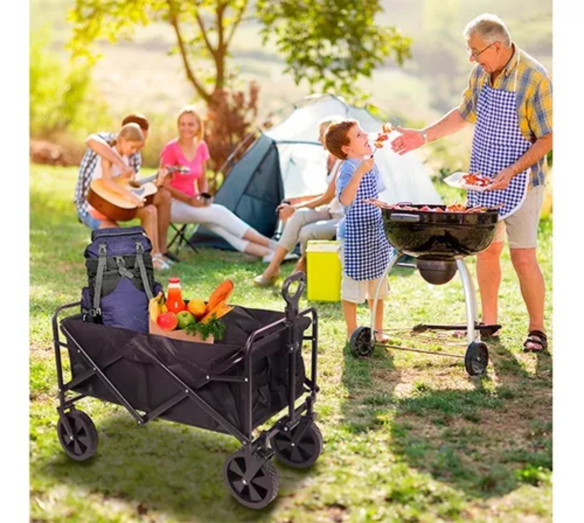 CARRO DE ARRASTRE PLEGABLE CAMPING COMPRAS PASEO MASCOTAS - 3
