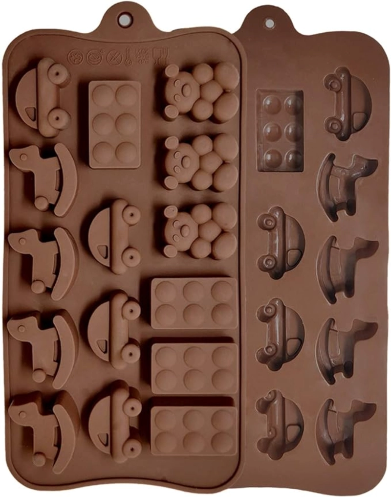 MOLDE SILICONA BOMBONES JUGUETES BEBÉ CHOCOLATE - 2