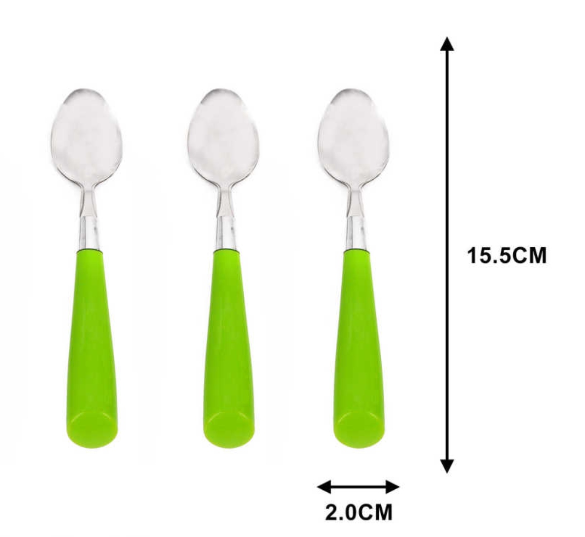 SET 3 CUCHARAS DE ACERO MANGO ACRÍLICO - 2