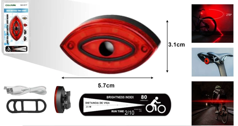 LUZ TRASERA DE BICICLETA USB - 2