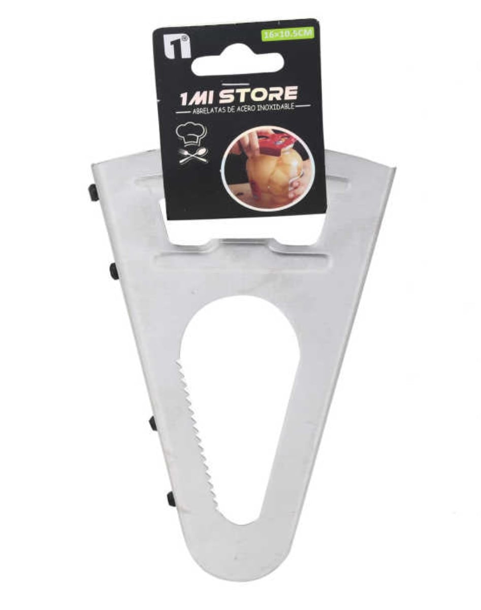 DESTAPADOR ABRELATAS DE ACERO INOXIDABLE 2 EN 1 - 1