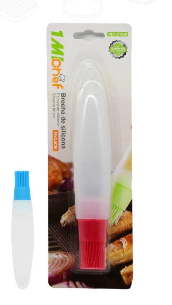 CEPILLO ENGRASADOR DE SILICONA PARA COCINAR CON DEPÓSITO 19CM - 1