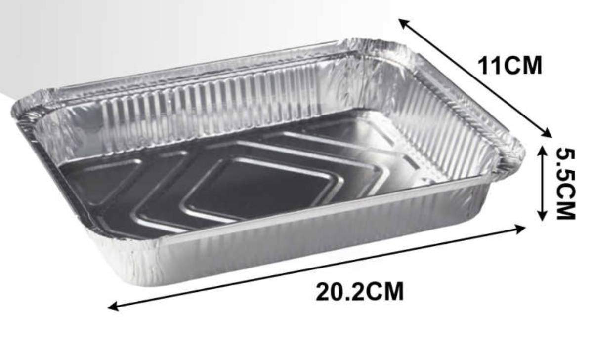 SET 10 BANDEJAS ALUMINIO RECTANGULAR PARA HORNEAR - 2