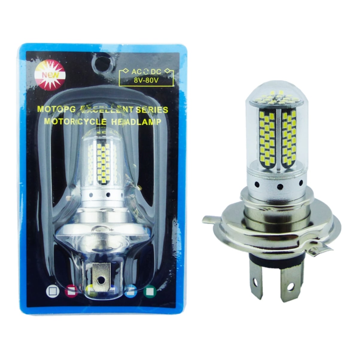 AMPOLLETA H-4 MARCA NEW LUZ BLANCA106 LED A 20 WATT 12 VOLT - 1