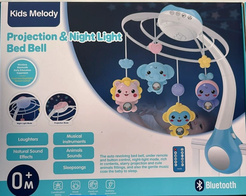 MÓVIL MUSICAL MELODÍA INFANTIL CON LUZ Y SONIDO ANIMALITOS - 1