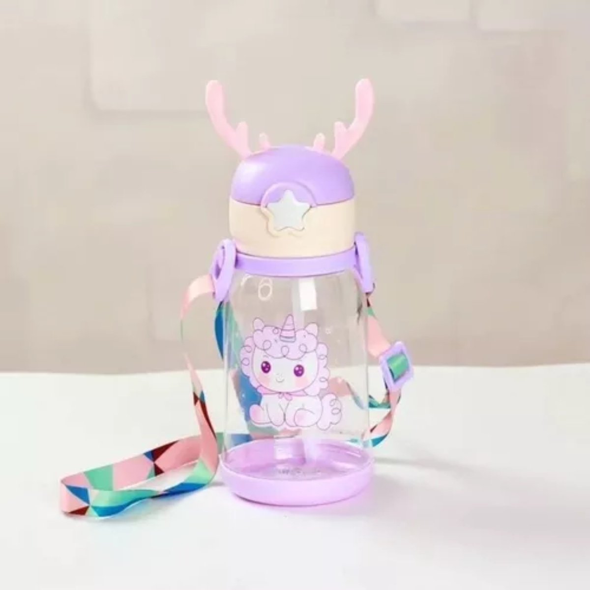 BOTELLA VASO AGUA INFANTIL PARA NIÑOS CON CORREA - 1