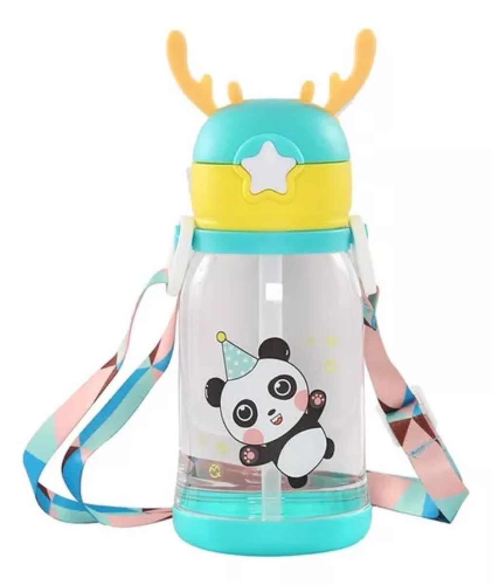 BOTELLA VASO AGUA INFANTIL PARA NIÑOS CON CORREA - 1