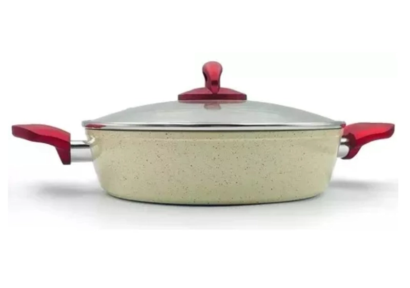 OLLA ARROCERA DE CERAMICA MARMOLEADA ANTIADHERENTE 26CM - 1