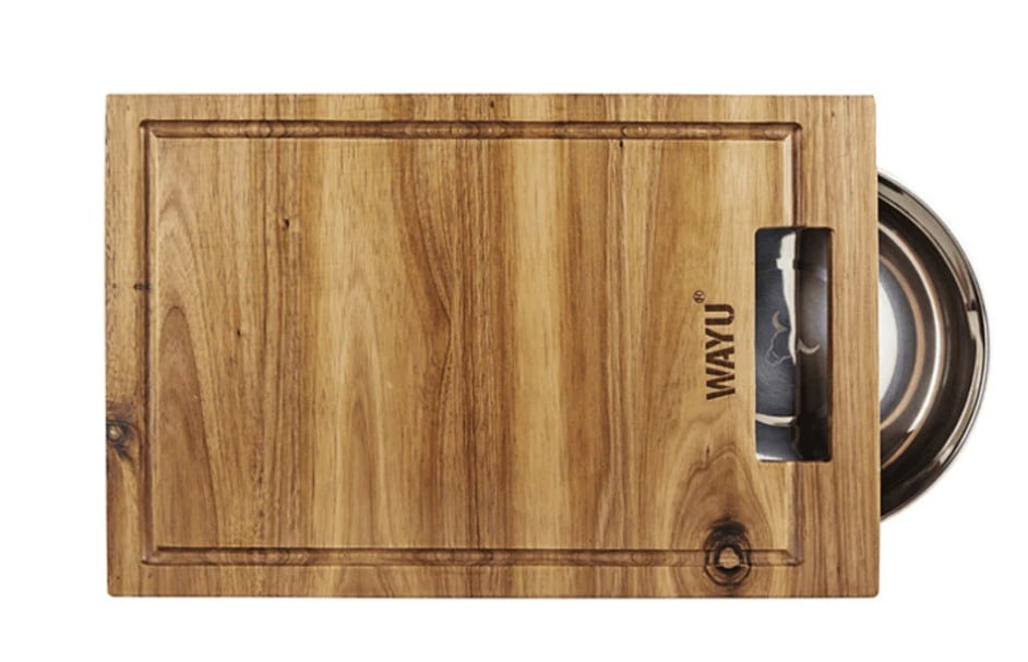 TABLA MADERA BOWL ACERO WAYU - 1