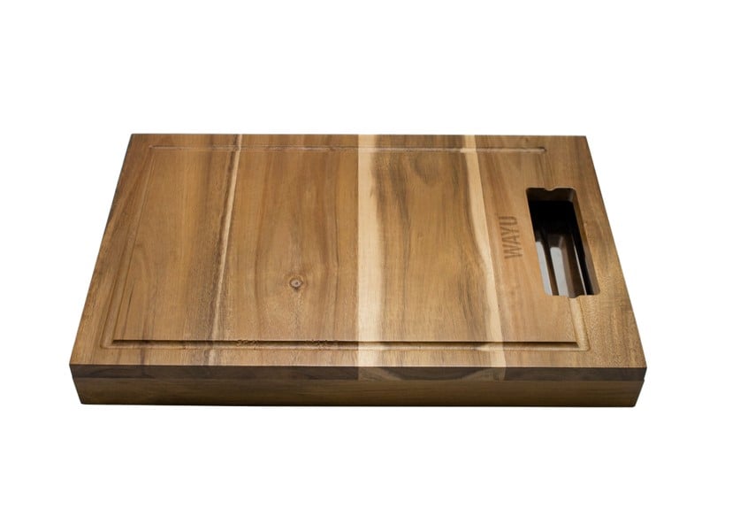 TABLA MADERA  BANDEJA DE ACERO WAYU - 2