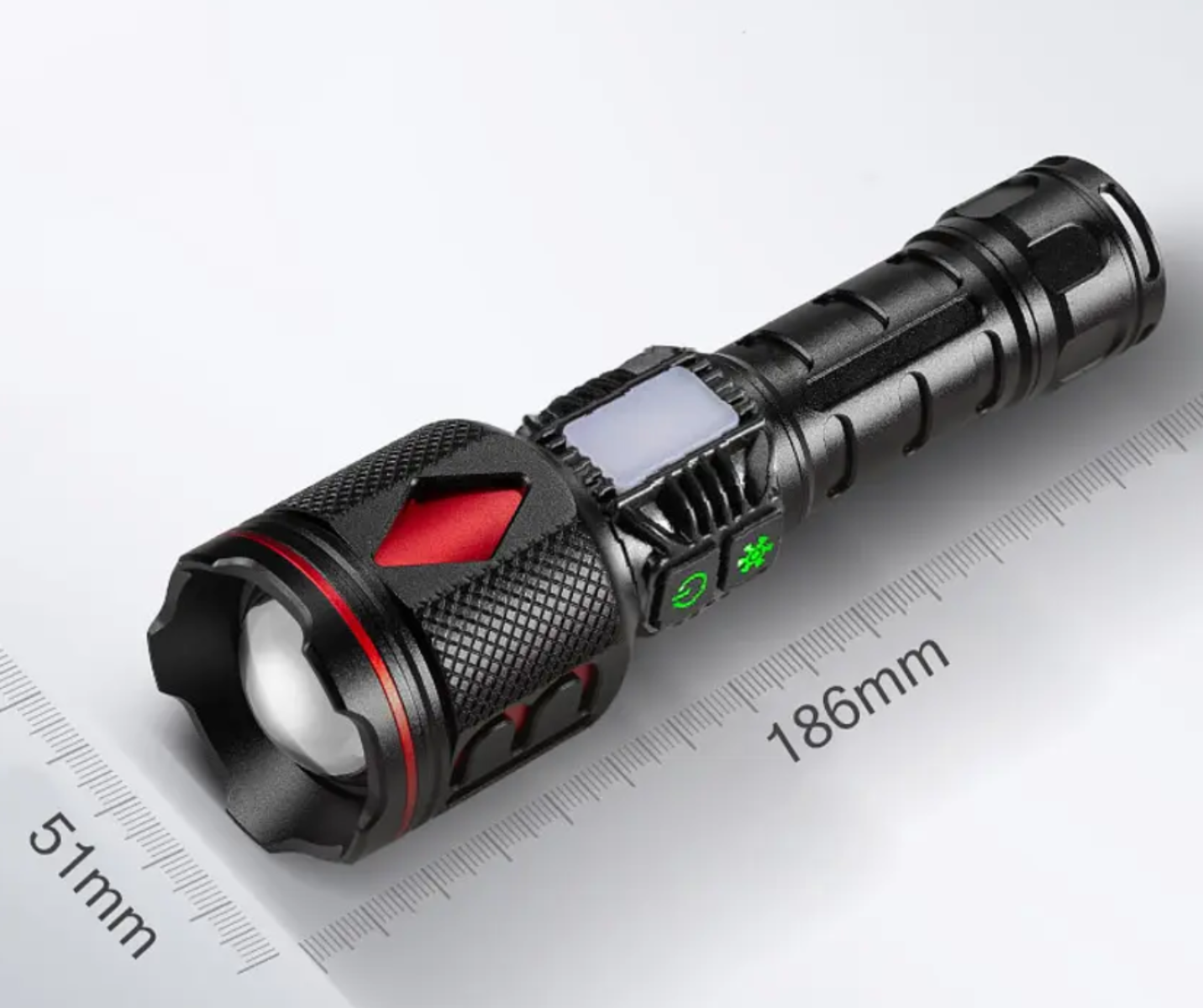 LINTERNA TACTICA LED 30W ALTA POTENCIA CON LUCES LATERALES - 2