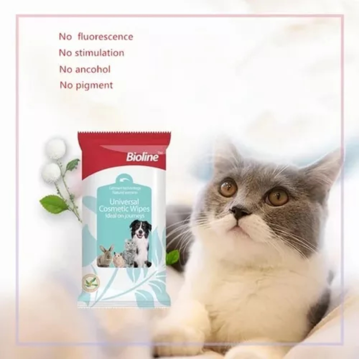 SET MASCOTAS OEM TOALLITAS COSMÉTICAS BIOLINE 3 UNIDADES - 2