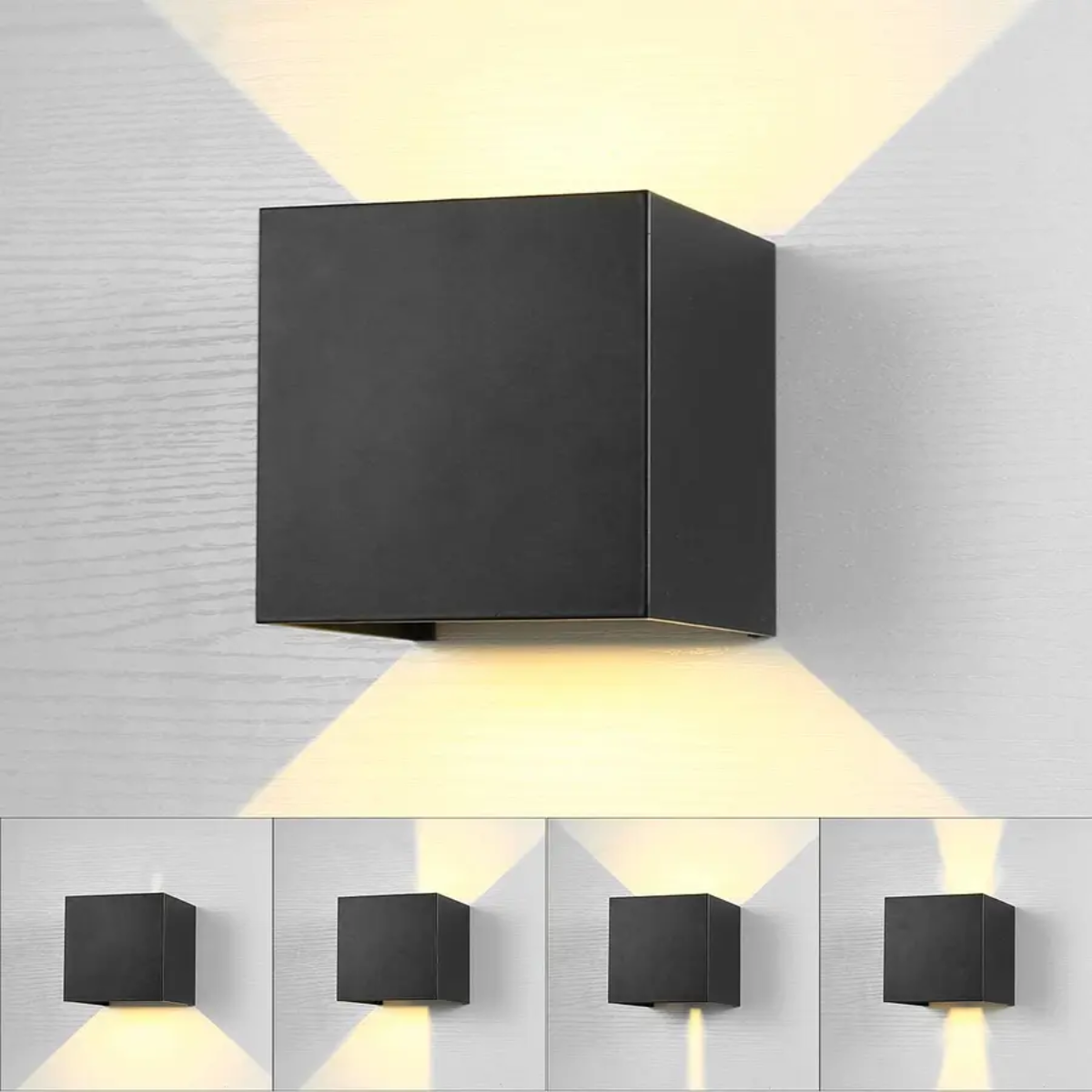 FOCO LUZ CUADRADO APLIQUE PARA PARED LED EXTERIOR - 1