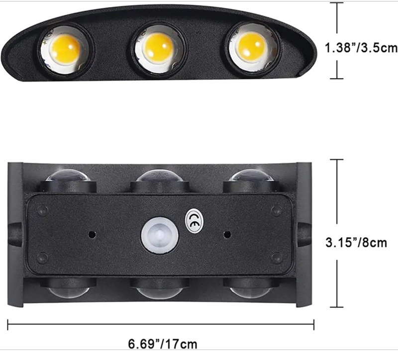 LUZ OEM LED FOCO APLIQUE PARED 6 LEDS EXTERIOR - 4