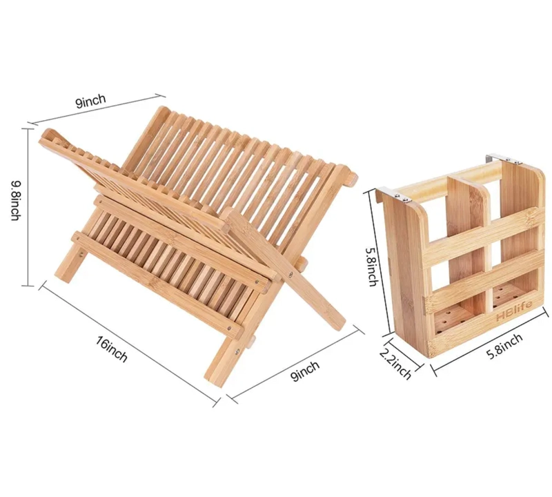 ORGANIZADOR ESCURRIDOR DE PLATOS DE BAMBÚ - 3