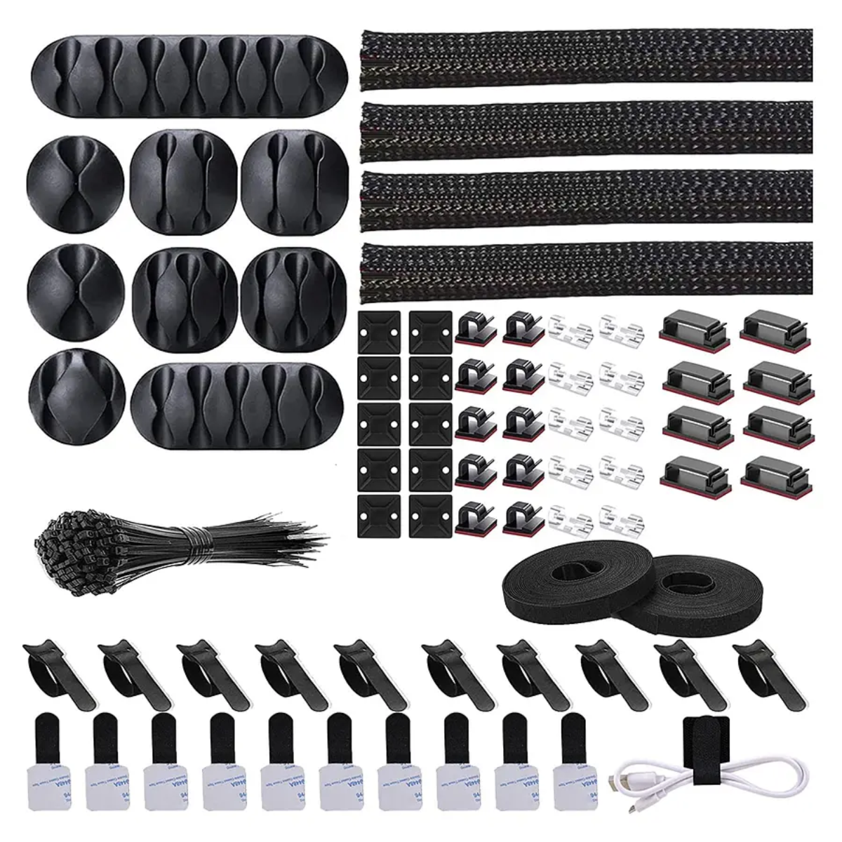 KIT ORGANIZADOR DE GESTIÓN DE CABLES DE 173 PIEZAS - 1