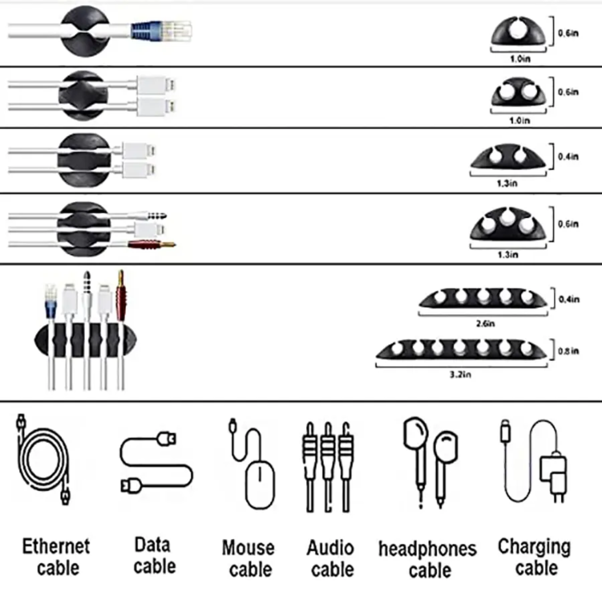 KIT ORGANIZADOR DE GESTIÓN DE CABLES DE 173 PIEZAS - 3