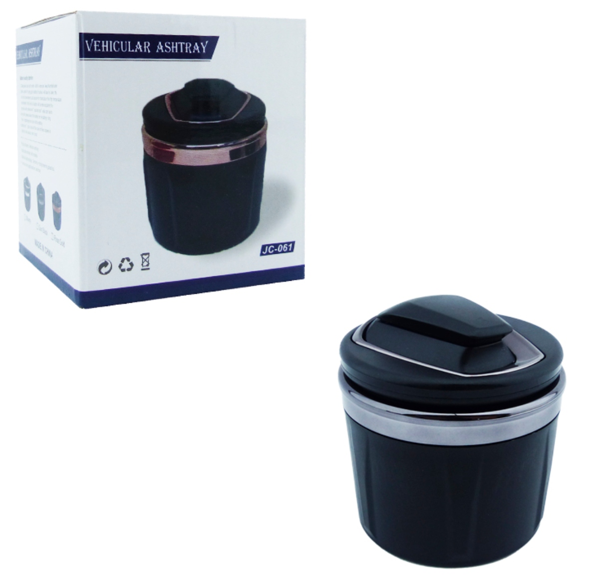 CENICERO PARA AUTO PORTÁTIL CON LUZ LED PORTA MONEDA - 1
