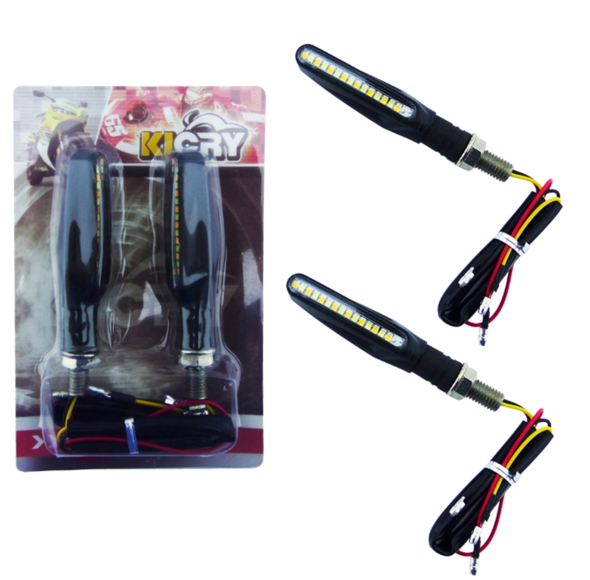 LUZ INTERMITENTE PARA MOTO DÚO DE 15 LED SECUENCIAL - 1