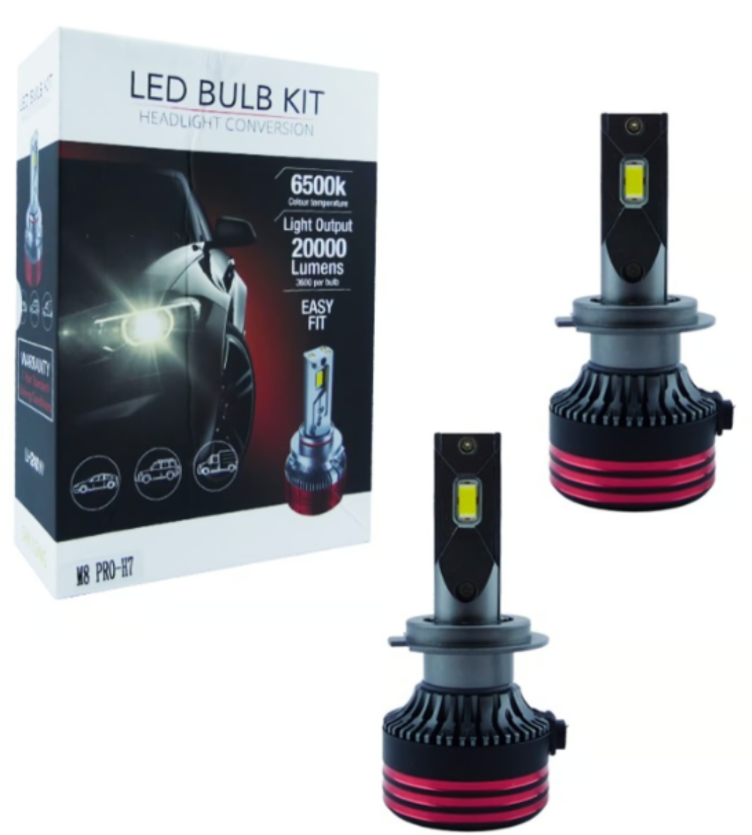 KIT AMPOLLETA LED H-7 M8 PRO 240W 20.000 LUMENS - 1