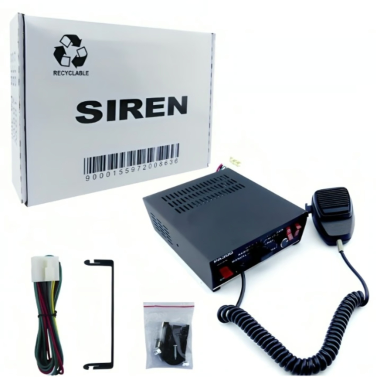 AMPLIFICADOR PARA SIRENA CON MICRÓFONO 12 VOLTIOS - 1