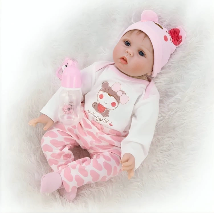 MUÑECA BEBE REBORN JUGUETE REALISTA 55CM CON ACCESORIOS - 1