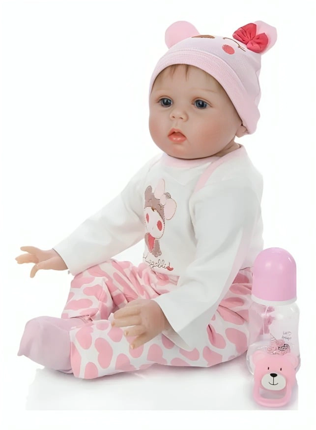 MUÑECA BEBE REBORN JUGUETE REALISTA 55CM CON ACCESORIOS - 4