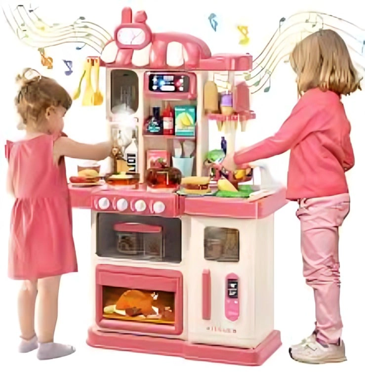 COCINA DE JUGUETE 42 ACCESORIOS ESTILO MODERNO ROSADA. - 2