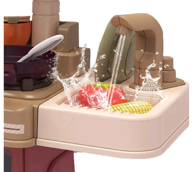 COCINA DE JUGUETE 42 ACCESORIOS ESTILO MODERNO ROSADA. - 3