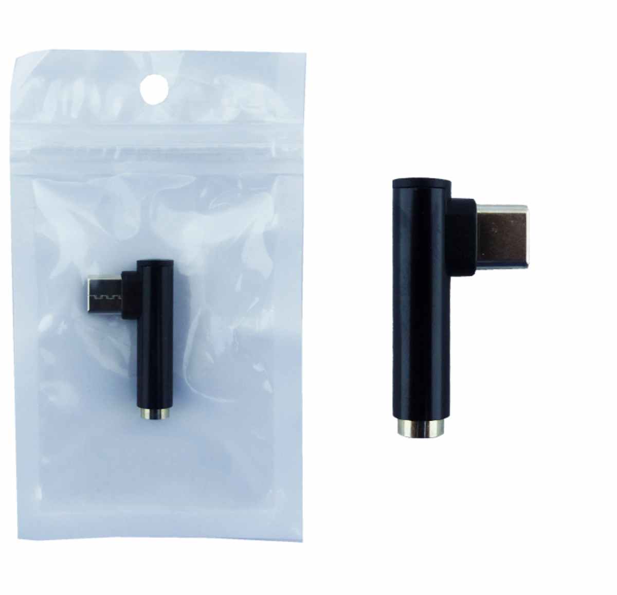 SET X 2 ADAPTADOR TYPE-C A JACK 3.5 CURVO PARA AUDIO - 3