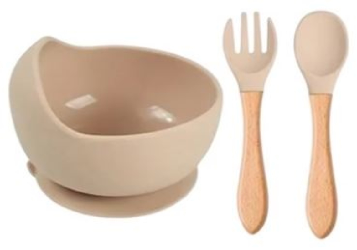 SET ALIMENTACIÓN SILICONA LIBRE BPA 9 PIEZAS ANTIDESLIZANTE - BEIGE - 2