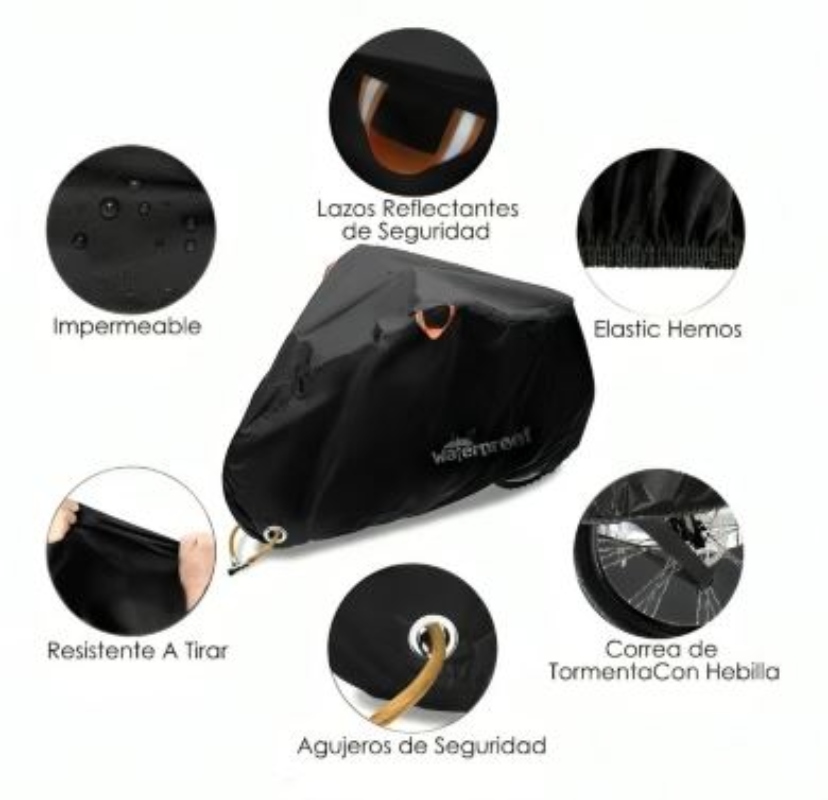 CAPA COBERTOR OEM NYLON FUNDA PARA BICICLETA IMPERMEABLE 110 X 200CM - 3