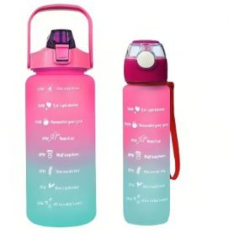 PACK 2 BOTELLAS AGUA MOTIVACIONALES DE 2 LITROS Y 900 M - FUCSIA - 2