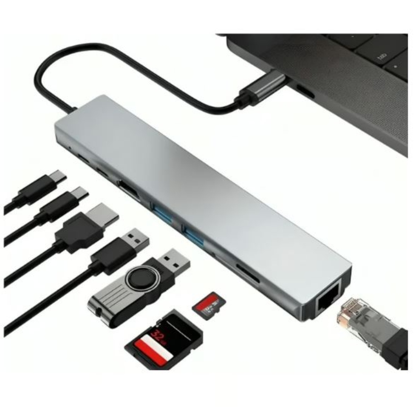 ADAPTADOR MULTIPUERTO HUB TIPO C 8 EN 1 - 2
