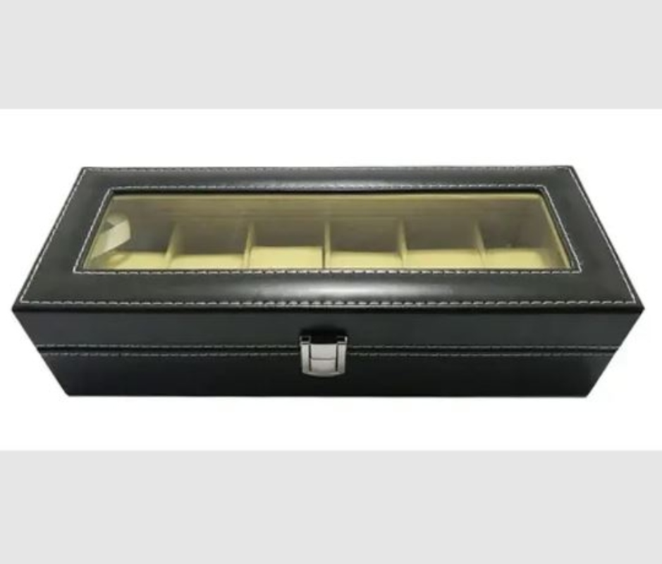CAJA DE RELOJES ORGANIZADOR PARA 6 UNIDADES, REGALO HOMBRE - 2