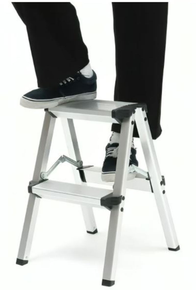 ESCALERA OEM TABURETE PLEGABLE 2 PELDAÑOS ALUMINIO - 2