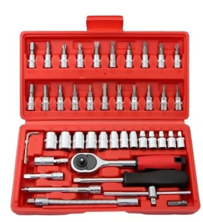JUEGO CAJA SET DADOS CHICHARRA HERRAMIENTAS 46 PIEZAS - 1