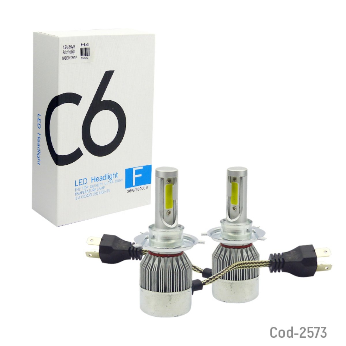 AMPOLLETA KIT LED H-4 MOD.C6 36W 3.800LM CON VENTILADOR - 3