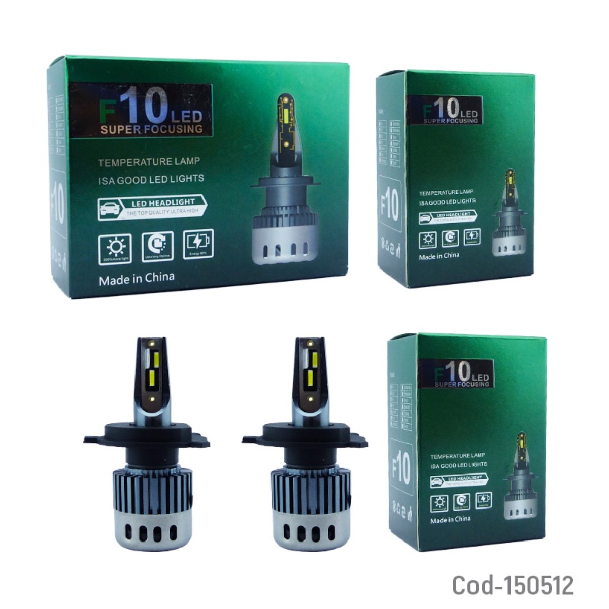 AMPOLLETA H-4 MOD.F10 LUZ BLANCA 12-24 VOLT. SET X 2 PCS - 4