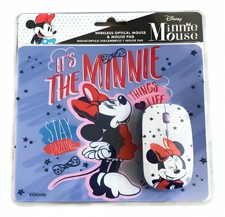 MOUSE INALÁMBRICO DISNEY KIT 76410N-NOC Y PAD MINNIE 1 - 2